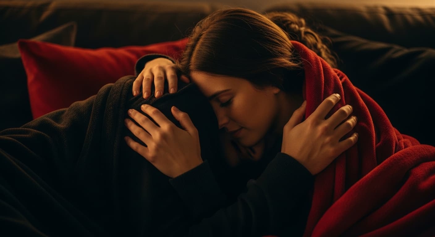 BDSM aftercare - intimate moment of care and connection between partners after a scene