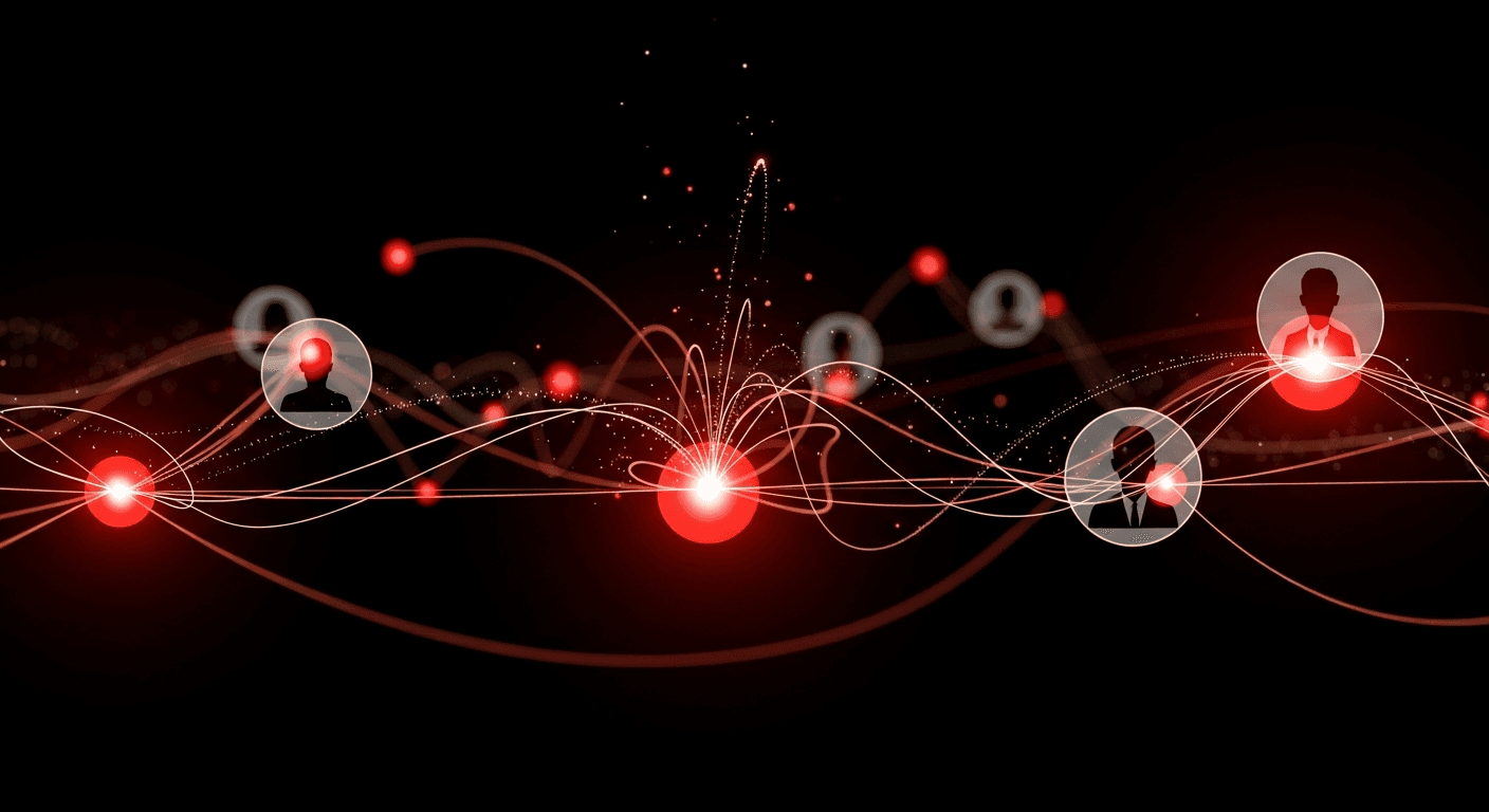 Digital visualization of people connecting through online kink communities