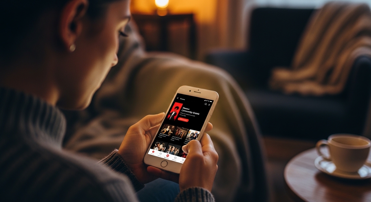 Finding kink community online - person using smartphone to discover local events