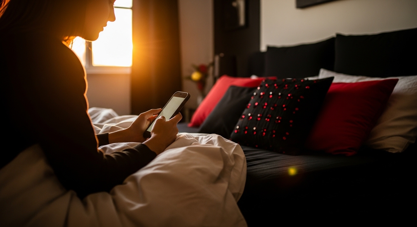 Daily rituals in long distance D/s - morning messages, structured routine, digital connection